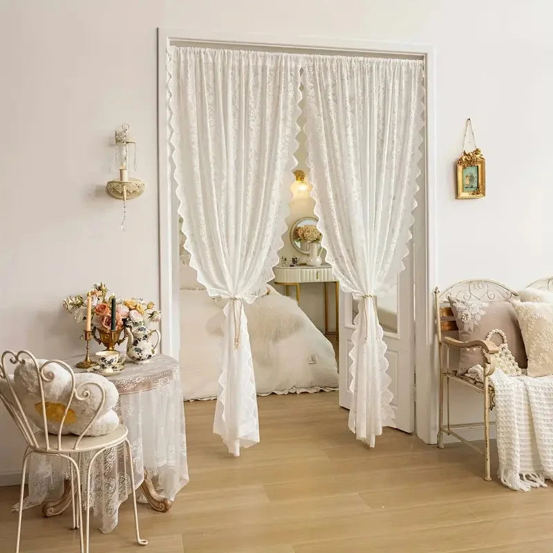 Elegant Phoenix Tail Lace Chiffon Curtain For Living Room