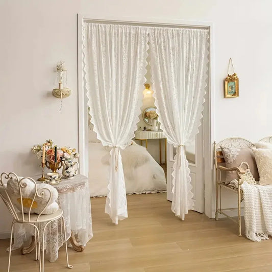 Elegant Phoenix Tail Lace Chiffon Curtain For Living Room