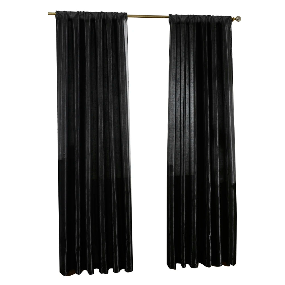 Solid Satin Curtain For Living Room Half Blackout Drape