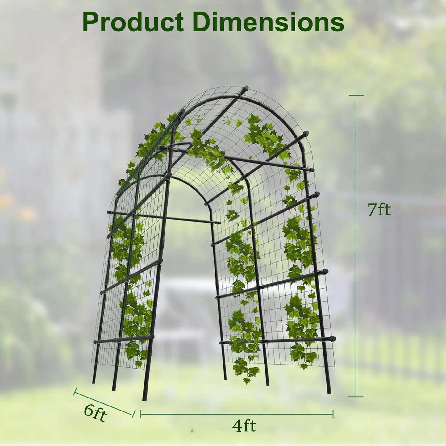 DishyKooker Heavy Duty Metal Garden Arch Trellis Cucumber Arbor
