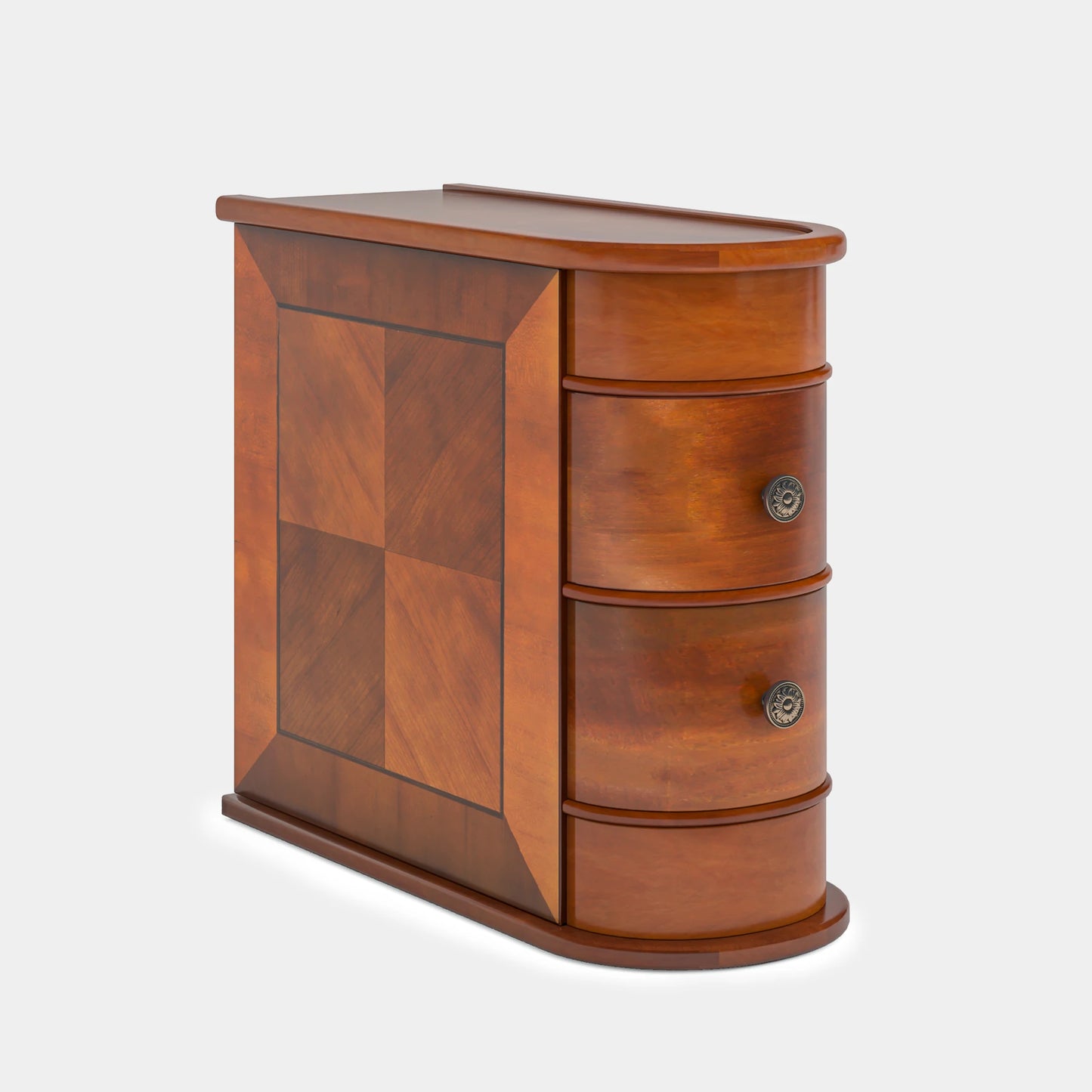 Tribesigns Round Wood End Table With Drawer Bedside Nightstand