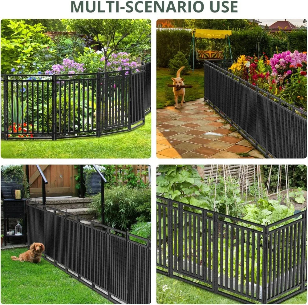 Rustproof Metal Garden Fence With Gates For Yard And Patio