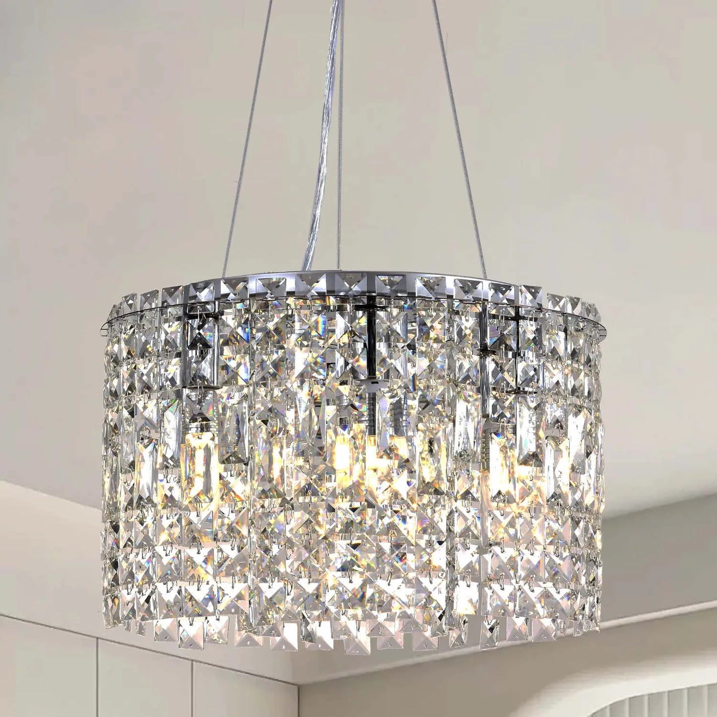 DF Light House Modern Crystal Chandelier for Living Room Pendant