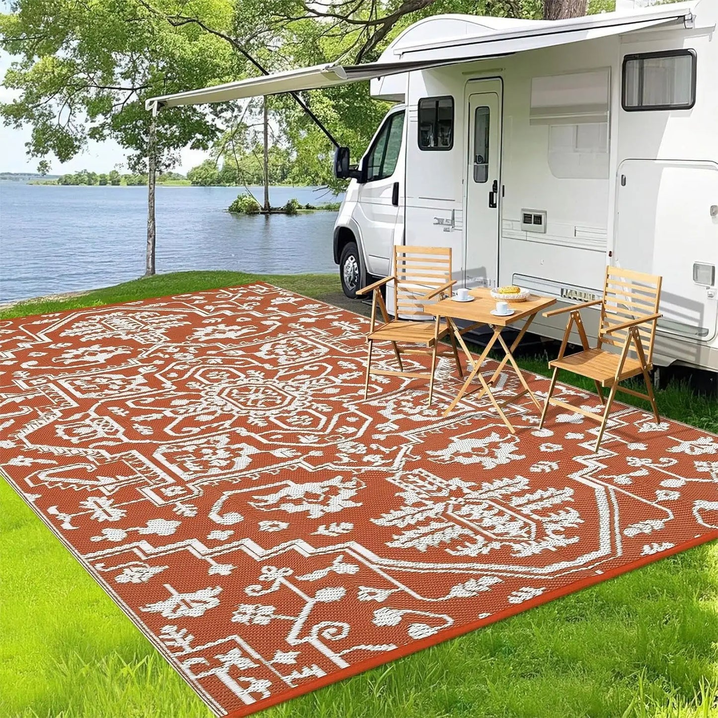 TWISTER.CK Waterproof Outdoor Area Rug Stain Resistant Polypropylene