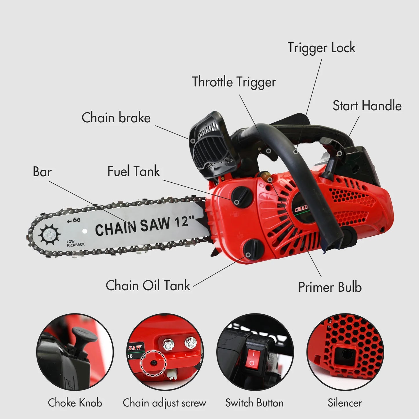 Cordless Chainsaw 1000W Electric Portable Wood Cutting Tool