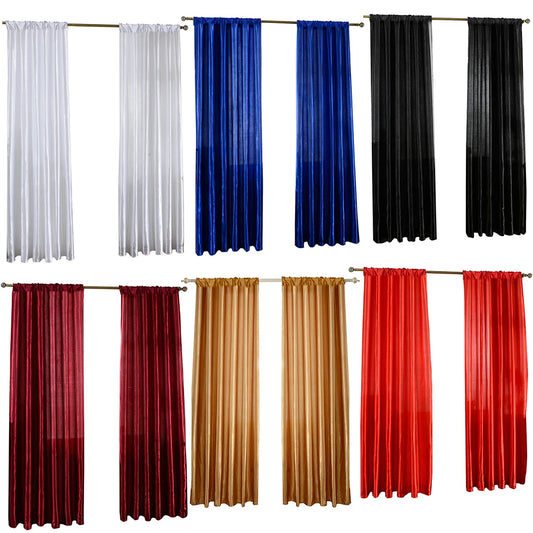 Solid Satin Curtain For Living Room Half Blackout Drape