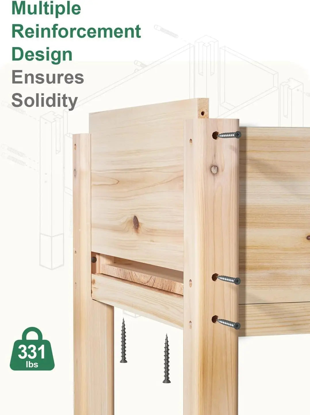 Wooden Raised Garden Bed With Legs For Veggies And Flowers
