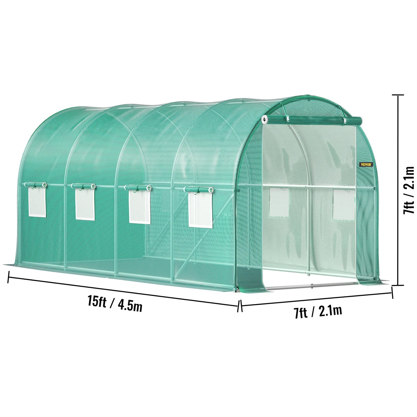 SucceBuy Walk In Tunnel Greenhouse With Galvanized Frame And Waterproof Cover