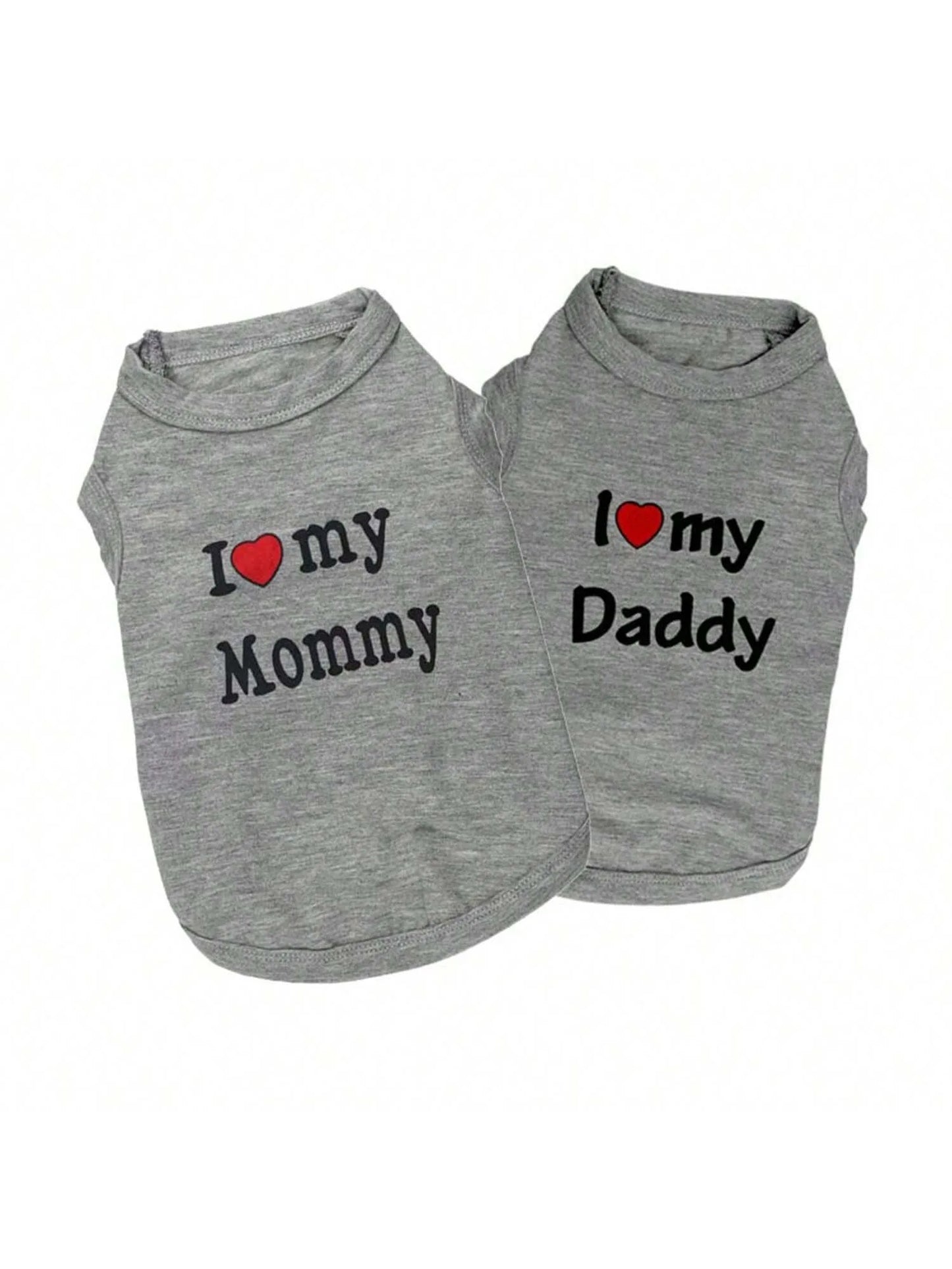 I Love My Daddy Mommy Dog Vest T Shirt PremiumQuality