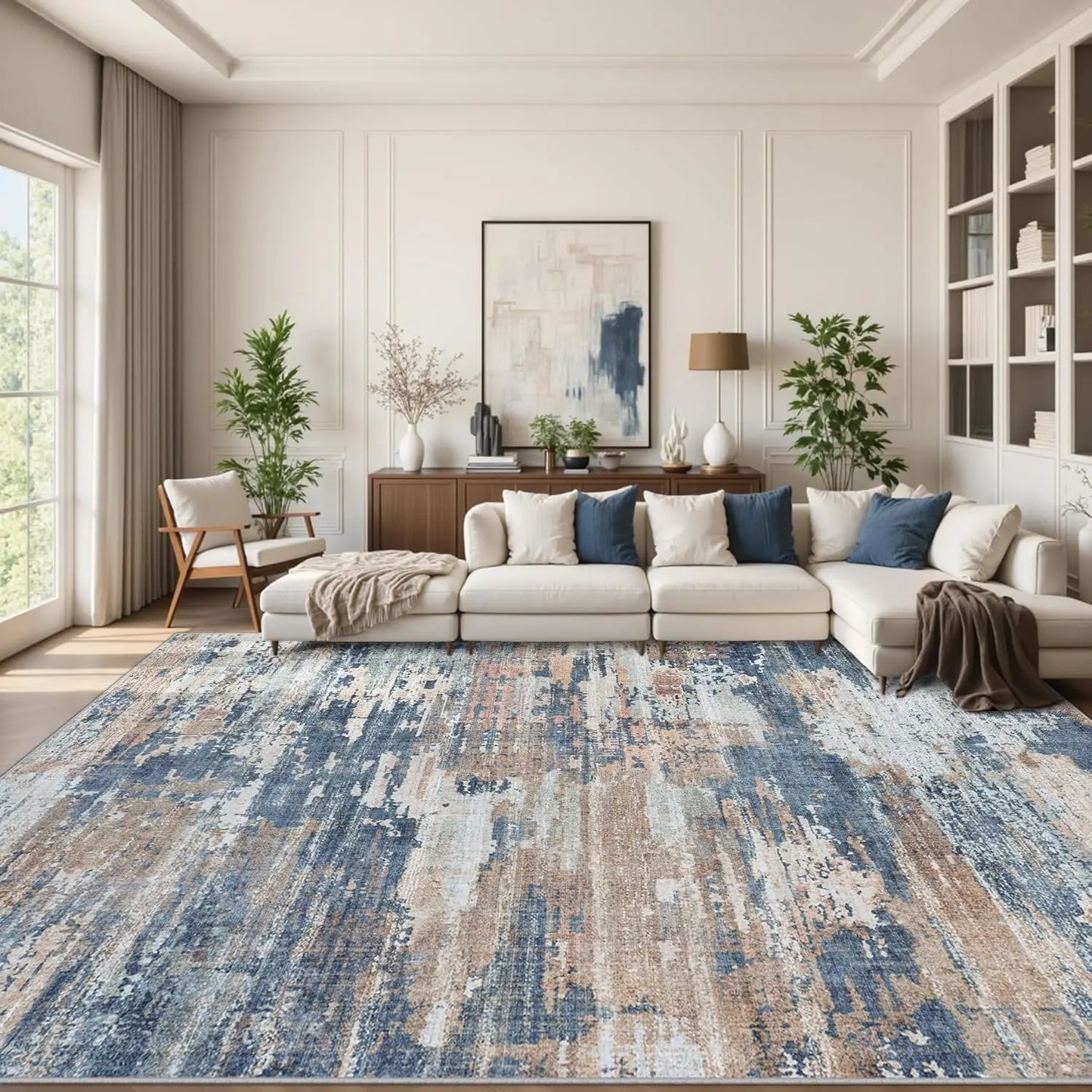 Non Slip Acrylic Area Rug For Living Room And Bedroom Machine Washable