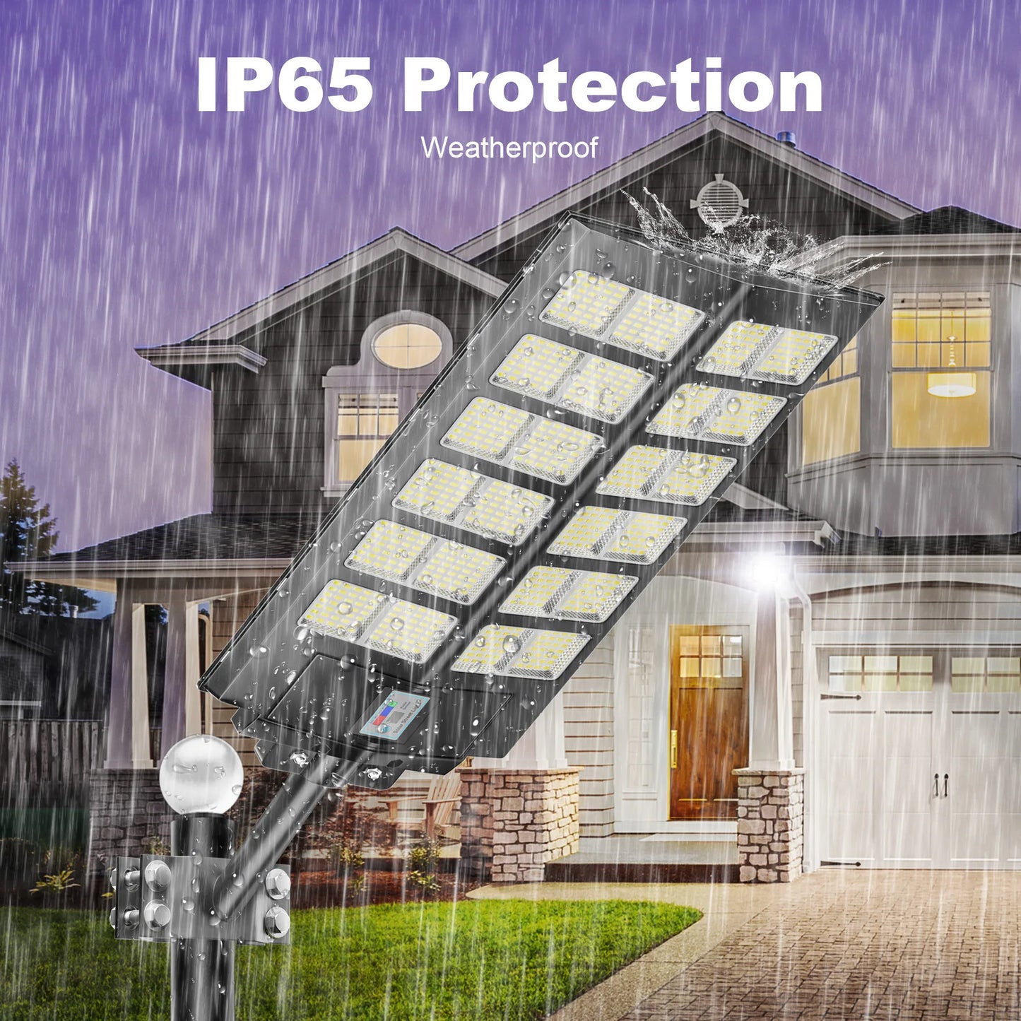 2 Pack 5000W Solar Street Lights Outdoor Motion Sensor With Remote Control
