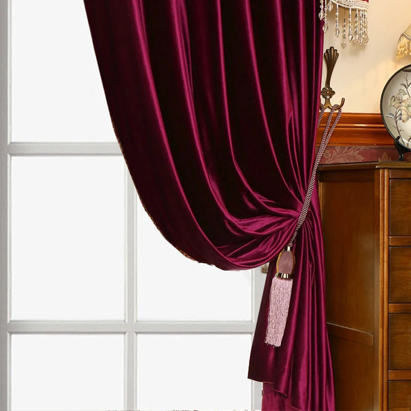 Luxury Thickened Flannelette Blackout Curtain For Living Room