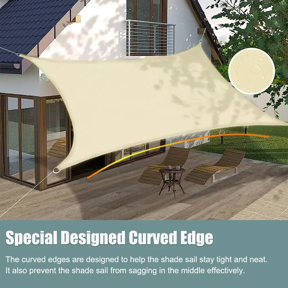 Waterproof Shade Sail Outdoor Sun Shelter For Patio UV Protection