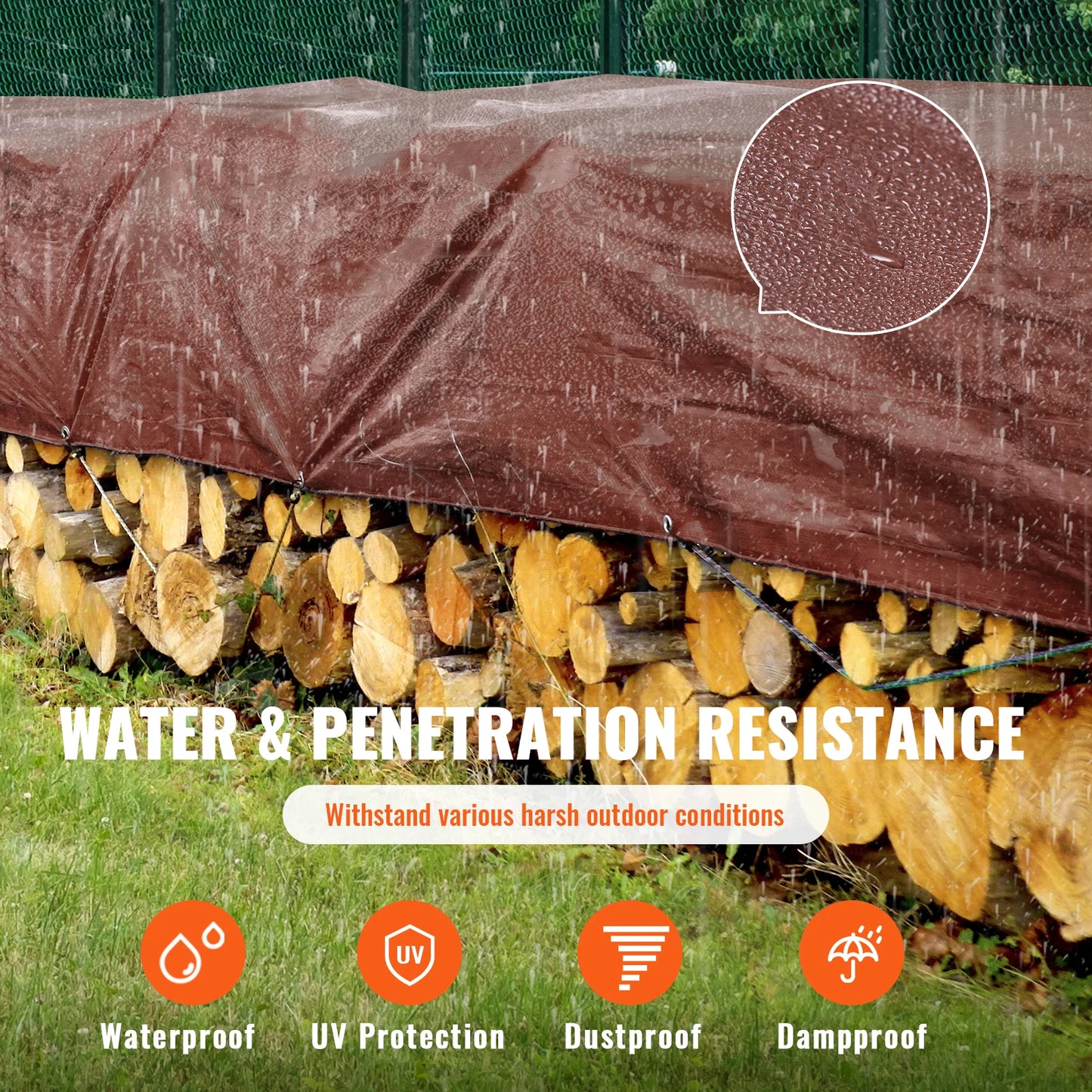 SucceBuy Heavy Duty Waterproof Tarp With Grommets For Outdoor Use