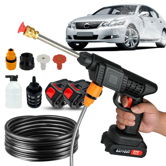 Cordless High Pressure Car Cleaning Gun With Battery Foam Cannon Hose