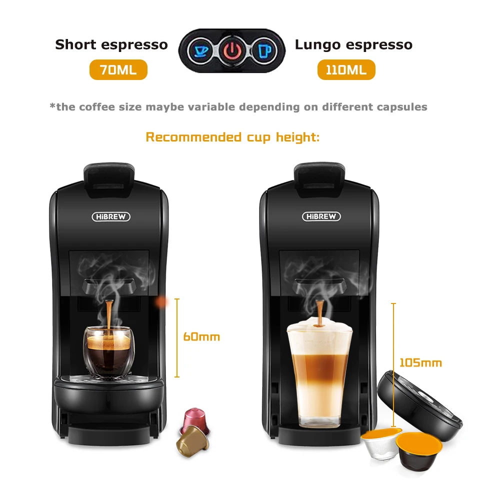 HiBREW 19 Bar 4 In 1 Espresso Coffee Machine Nespresso Dolce Gusto Compatible