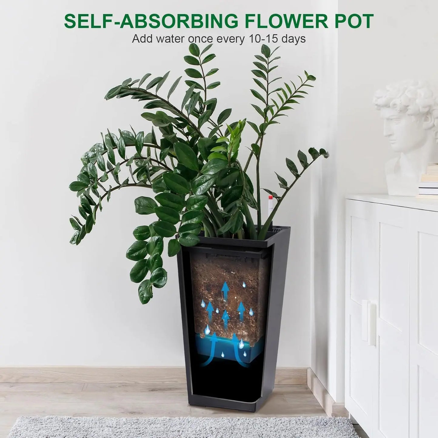 HobbyLane Indoor Outdoor Planter With Shelf Insert Plastic
