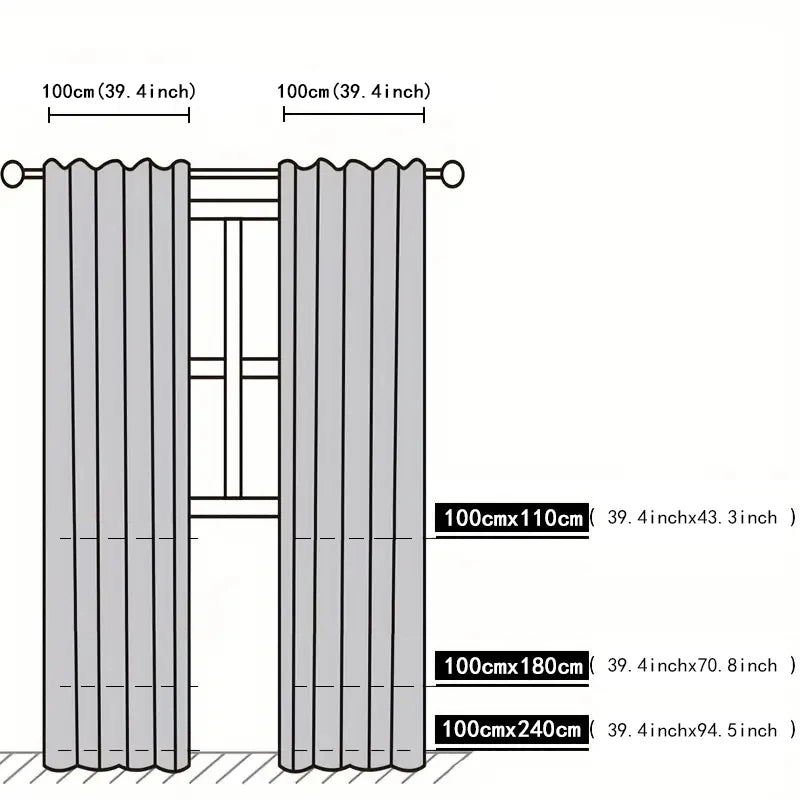 NONECN Two Piece Curtains With Wave Lace Trim