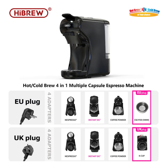 HiBREW 19 Bar 4 In 1 Espresso Coffee Machine Nespresso Dolce Gusto Compatible