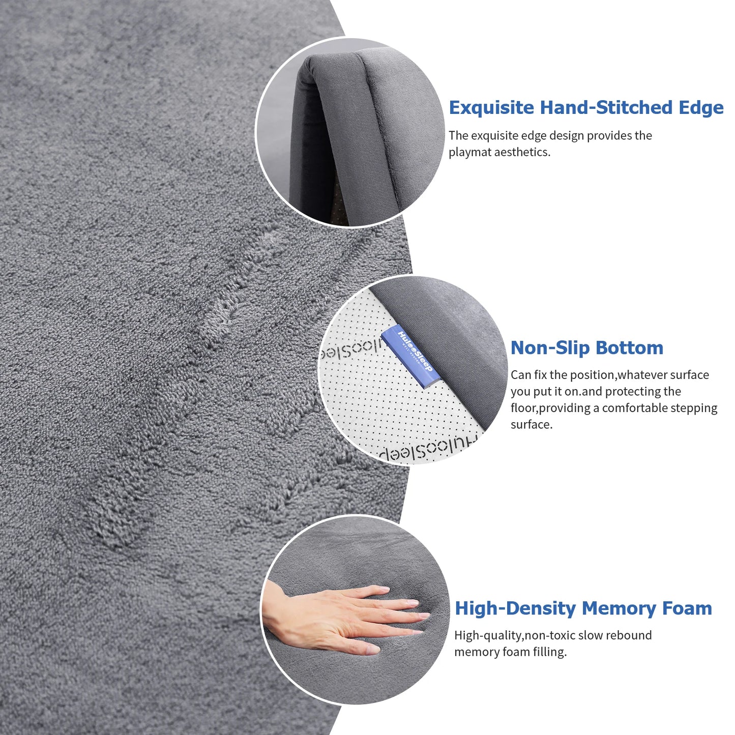 Huloo Sleep Memory Foam Playpen Mat With Non Slip Bottom