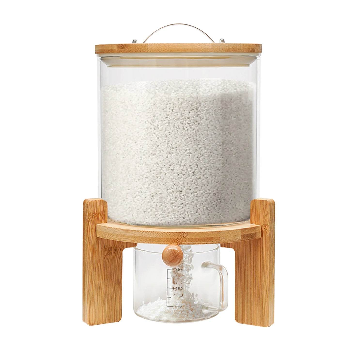 Glass Cereal Dispenser With Valve For Pantry Organization