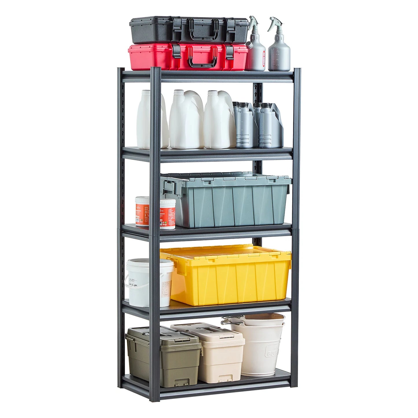SucceBuy 5-Tier Garage Storage Shelves 2000 Lbs Adjustable Metal Rack