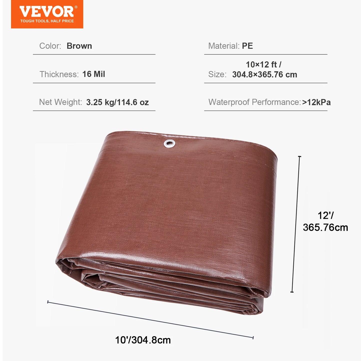 SucceBuy Heavy Duty Waterproof Tarp With Grommets For Outdoor Use
