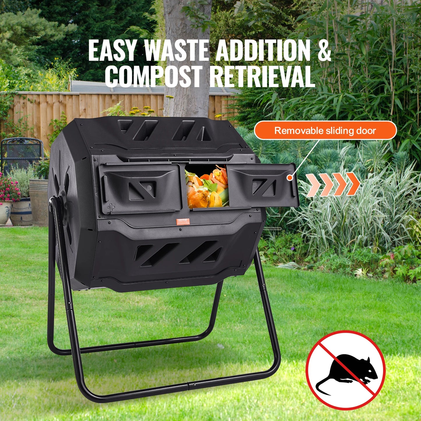 Tumbling Composter Dual Chamber For Garden And Kitchen Use