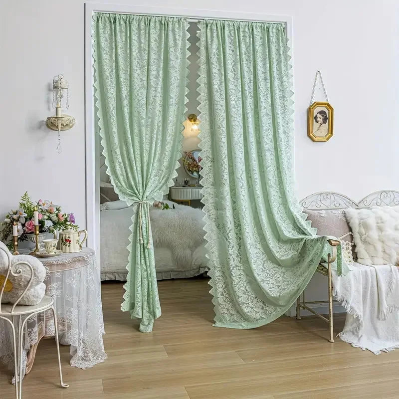 Elegant Phoenix Tail Lace Chiffon Curtain For Living Room