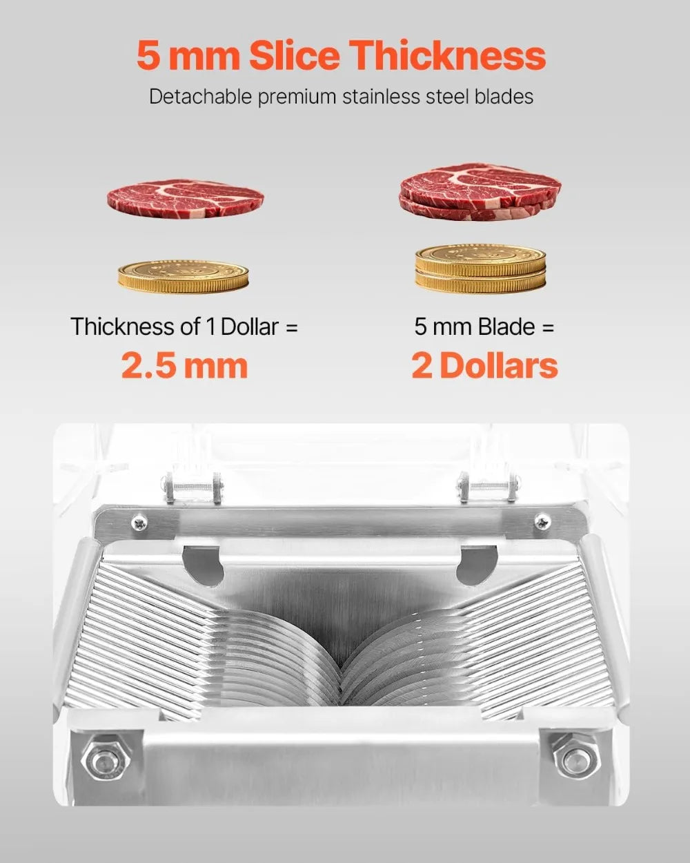 850W Commercial Meat Slicer Stainless Steel Electric Food Cutter