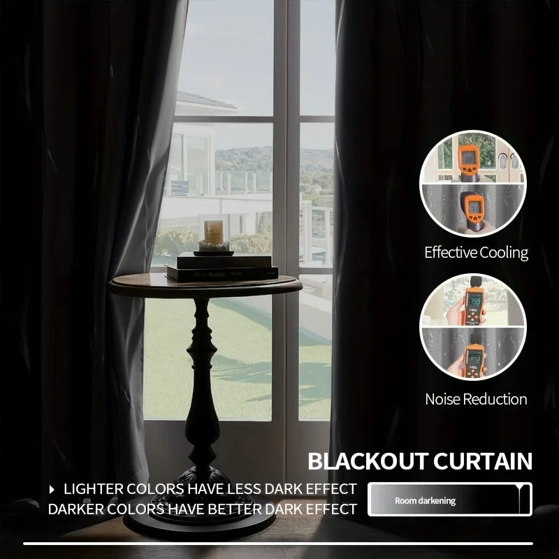 NONECN Pack Of 2 Blackout Curtains Grommet Thermal Room Darkening Tree Print