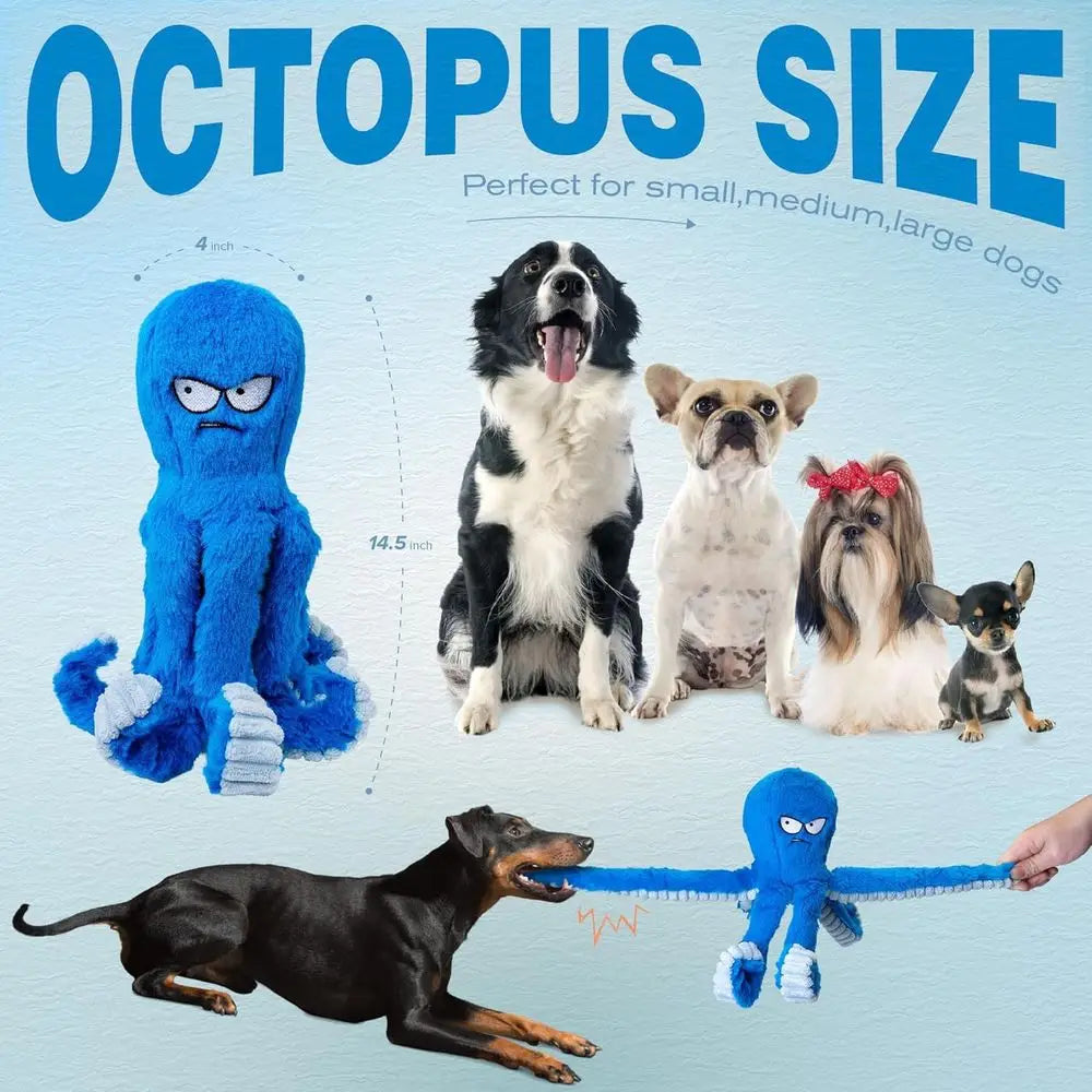 Tough Dog Toys Interactive Squeaky Tug Toy For Aggressive Chewers