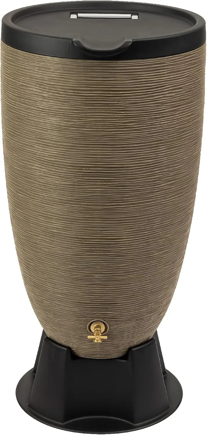 Rain Barrel With Stand Removable Lid And Overflow Nozzle