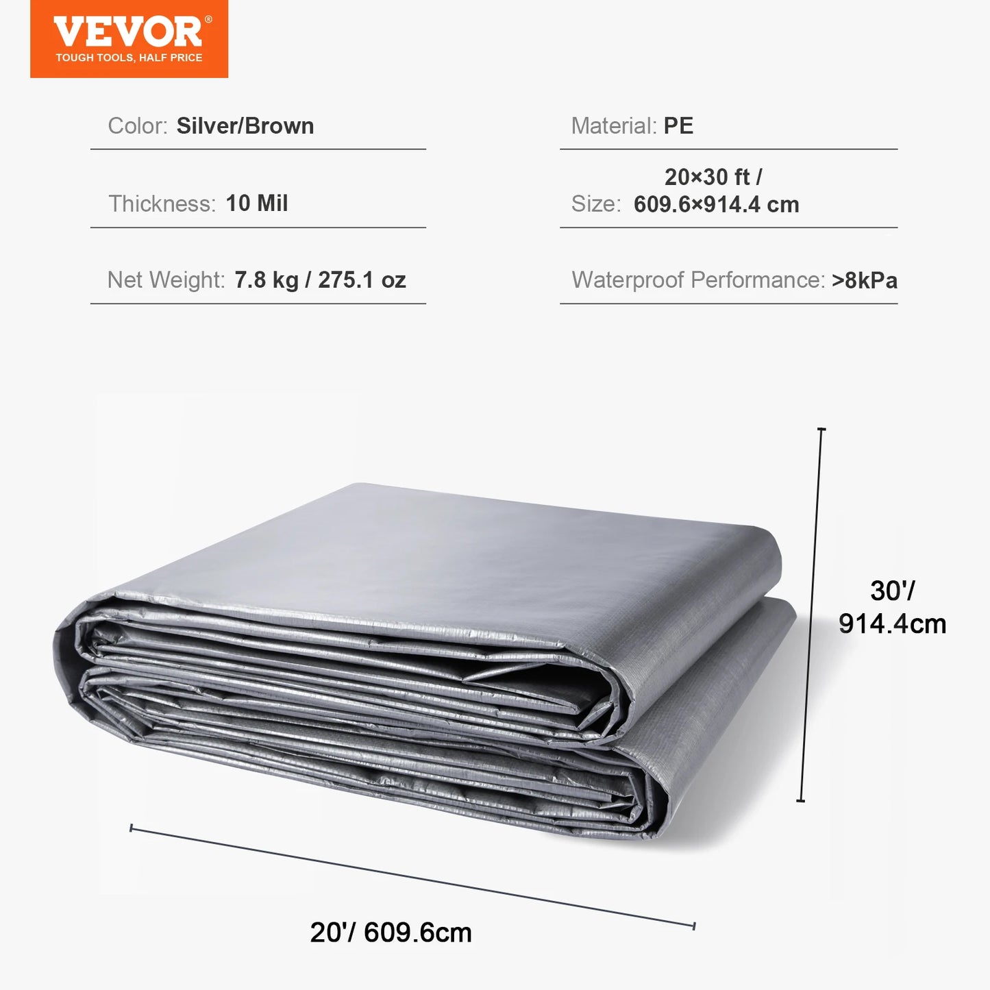 SucceBuy Heavy Duty Waterproof Tarp With Grommets For Outdoor Use