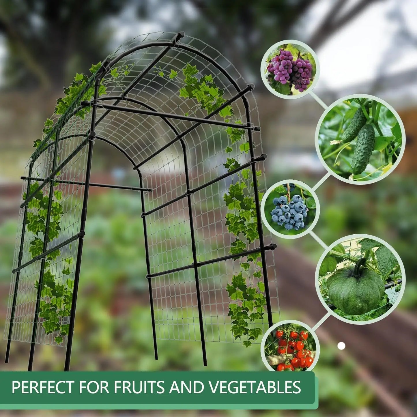 HiMISS Garden Arch Trellis Outdoor Arbor For Climbing Plants Wedding Backdrop