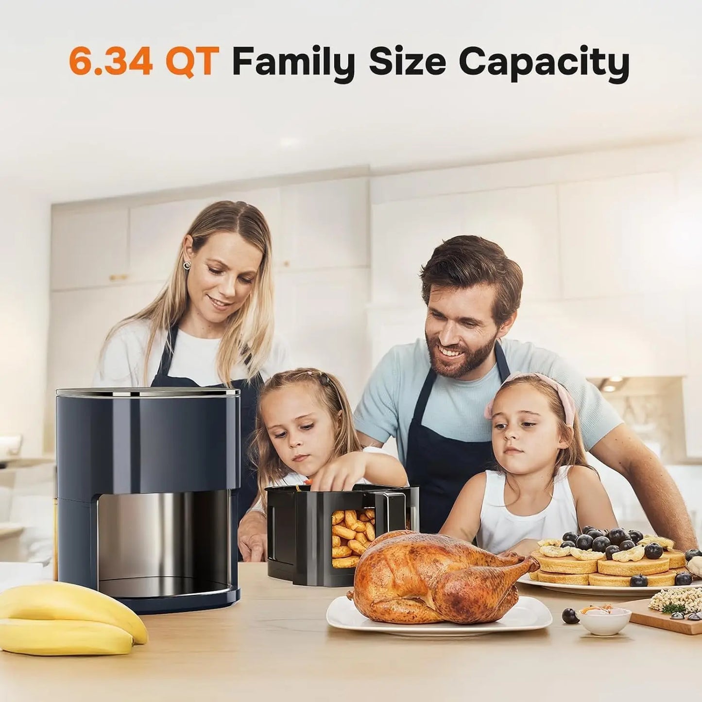 12-in-1 Digital Air Fryer With Visible Window 1700W Healthy Cooking