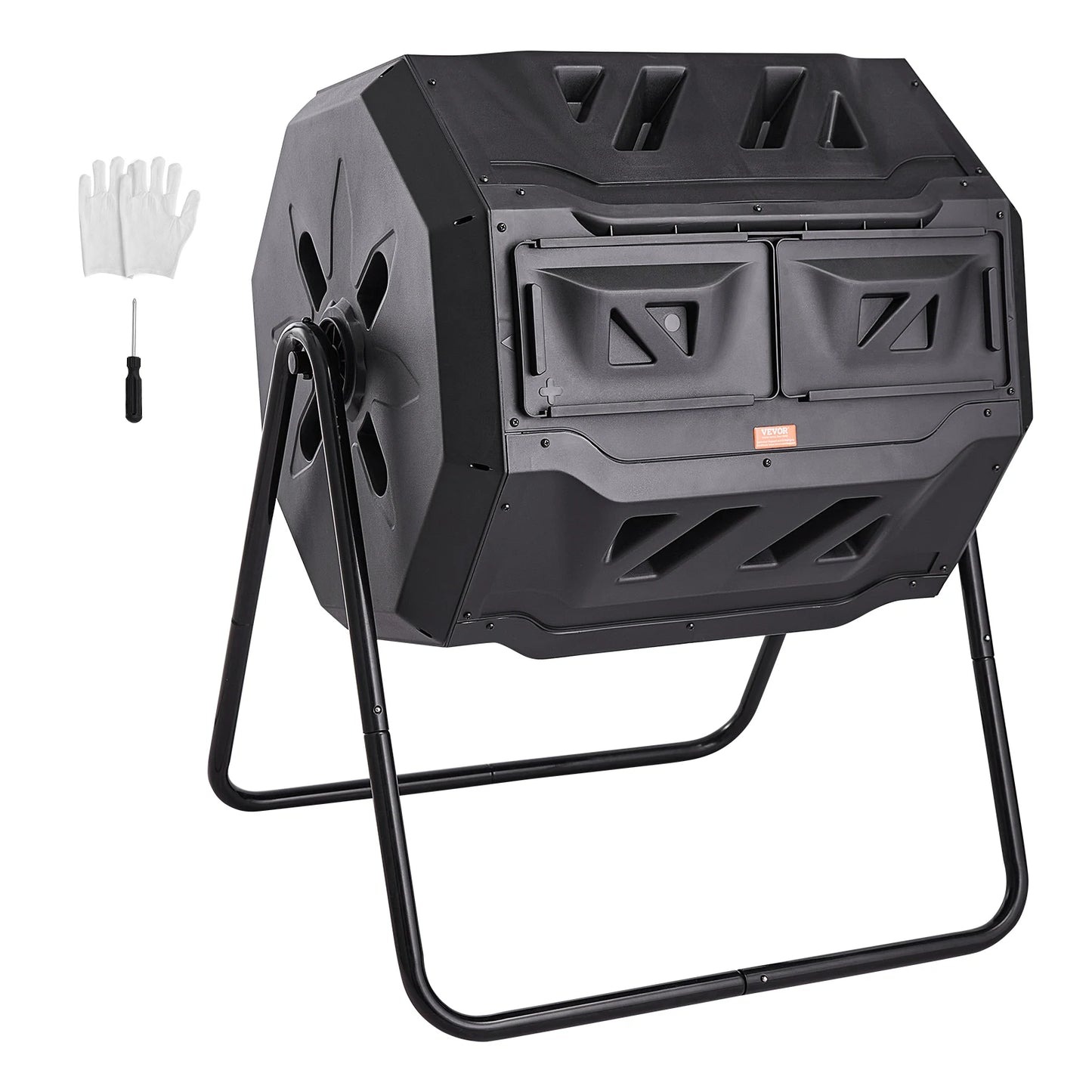 Tumbling Composter Dual Chamber For Garden And Kitchen Use