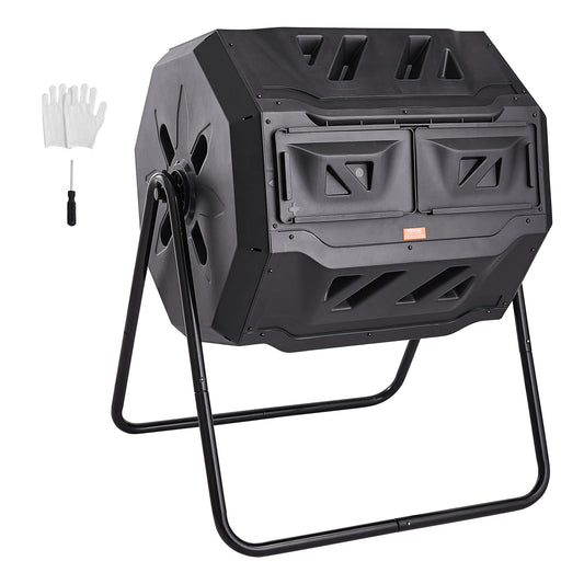Tumbling Composter Dual Chamber For Garden And Kitchen Use