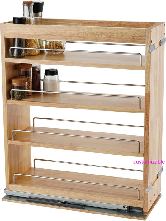 Pull Out Spice Rack Organizer For Cabinet Kitchen Storage