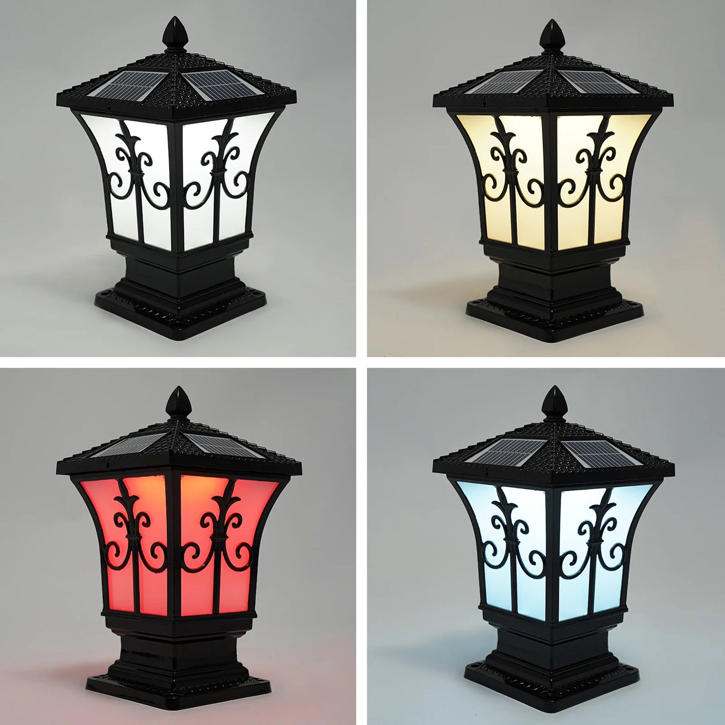 Outdoor Solar Post Light 85 To 265V With Remote Control IP44 Waterproof Pillar