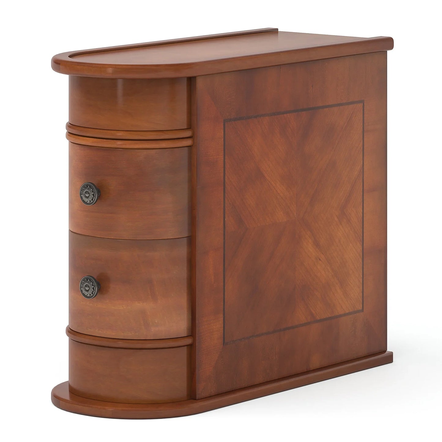 Tribesigns Round Wood End Table With Drawer Bedside Nightstand