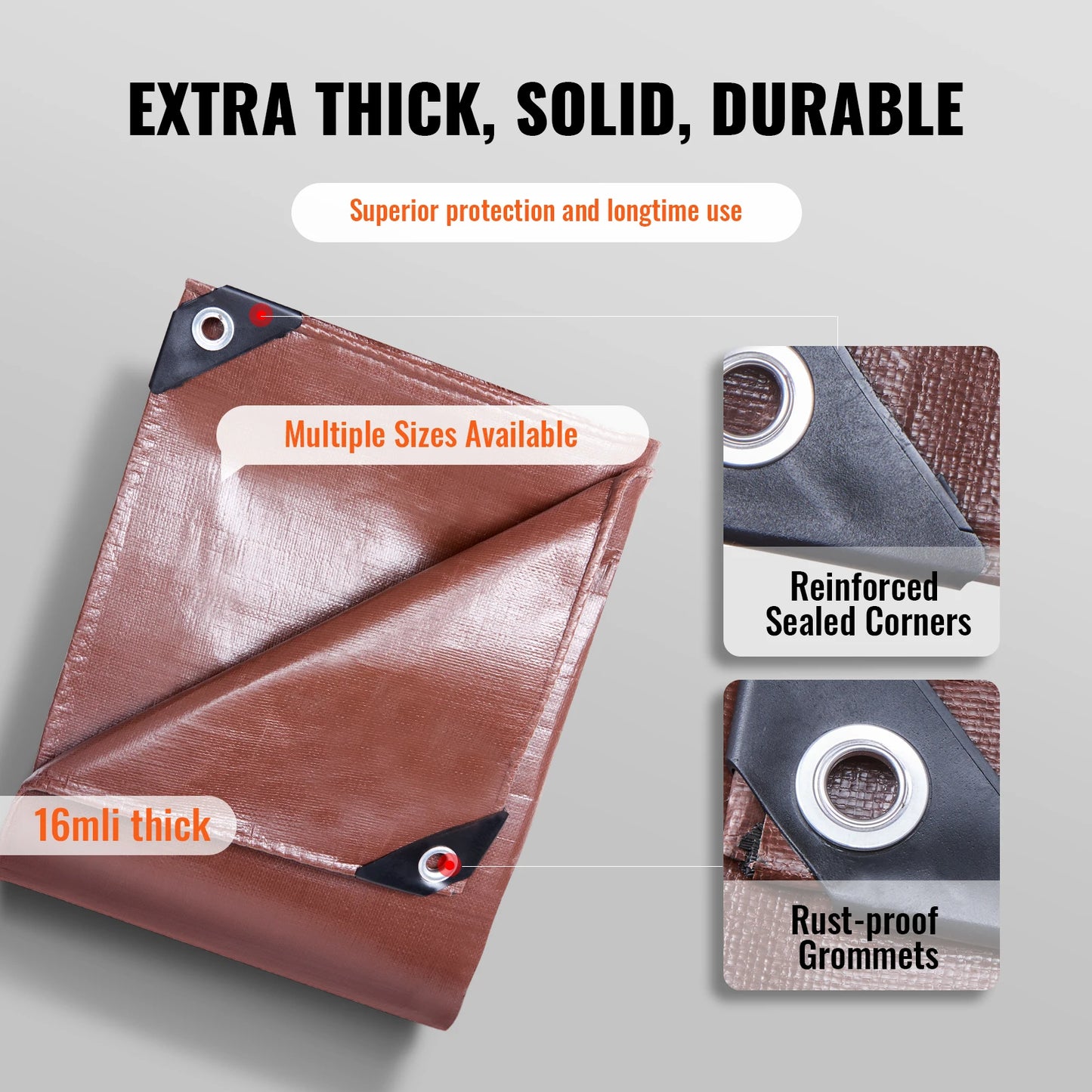 SucceBuy Heavy Duty Waterproof Tarp With Grommets For Outdoor Use