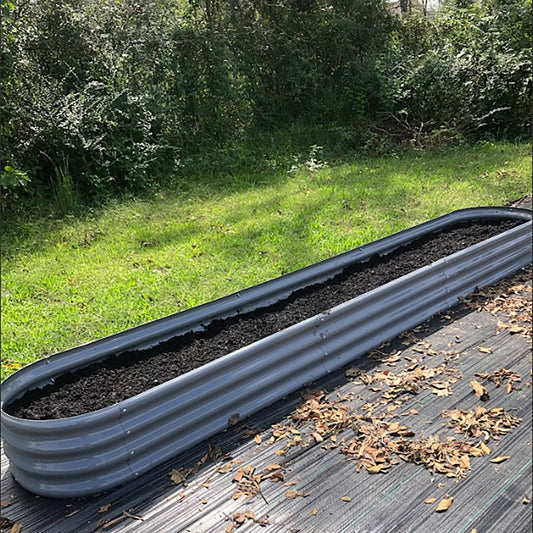 Tramull Galvanized Raised Garden Bed Planter For Vegetables Herbs Fruits Setup