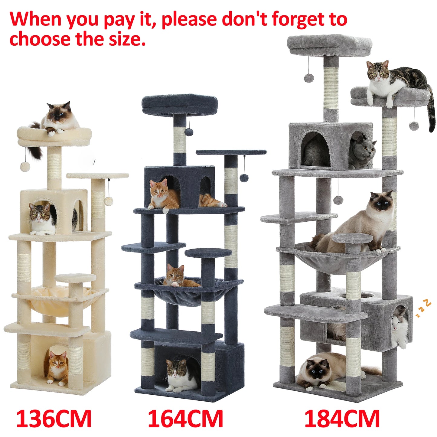 PAWZ Road Cat Tree Tower Indoor Scratching Posts Hammock Perches