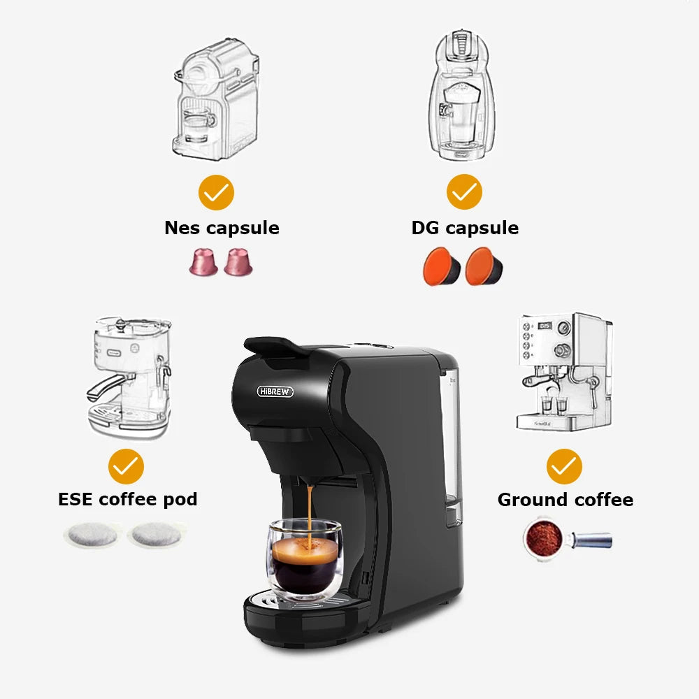 HiBREW 19 Bar 4 In 1 Espresso Coffee Machine Nespresso Dolce Gusto Compatible
