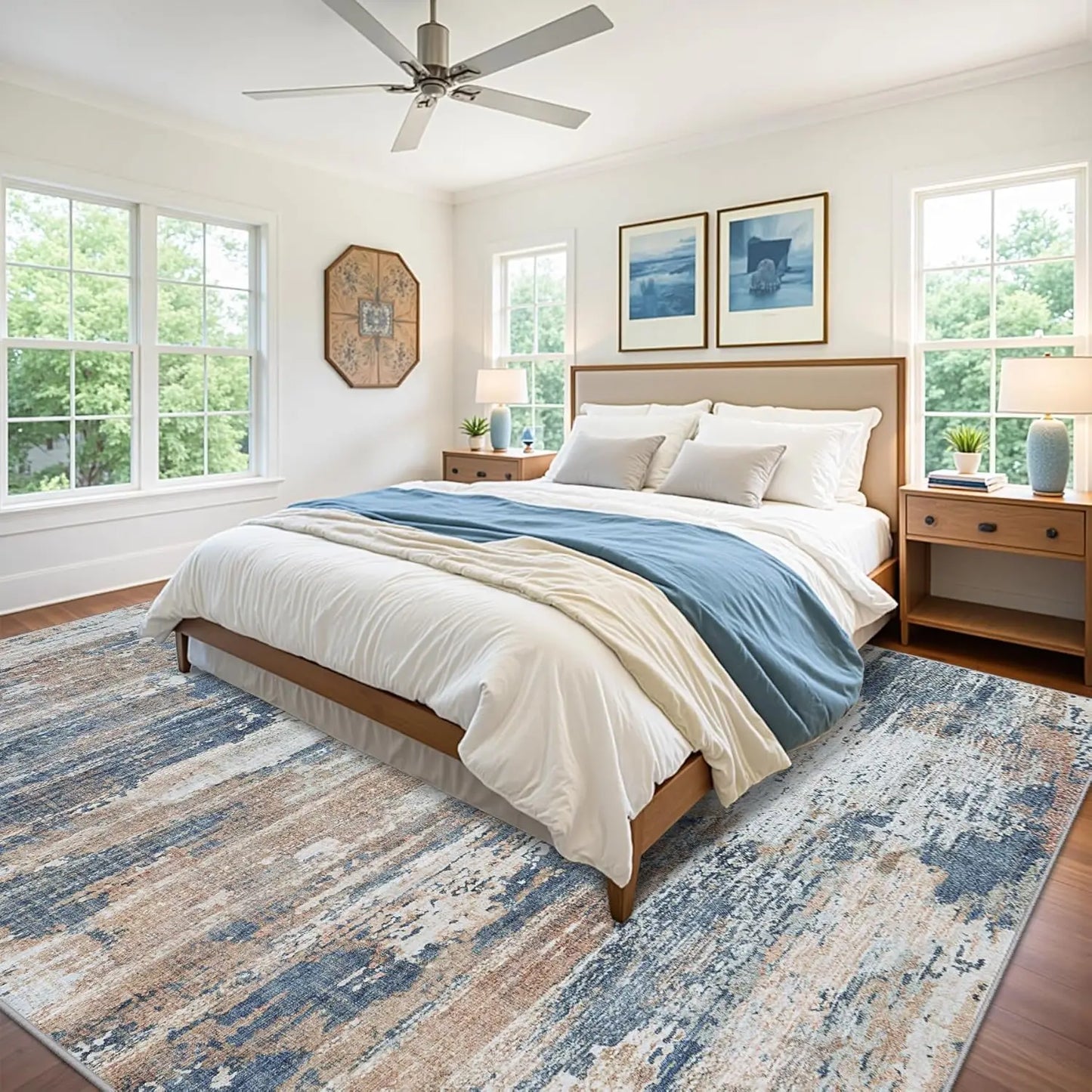 Non Slip Acrylic Area Rug For Living Room And Bedroom Machine Washable