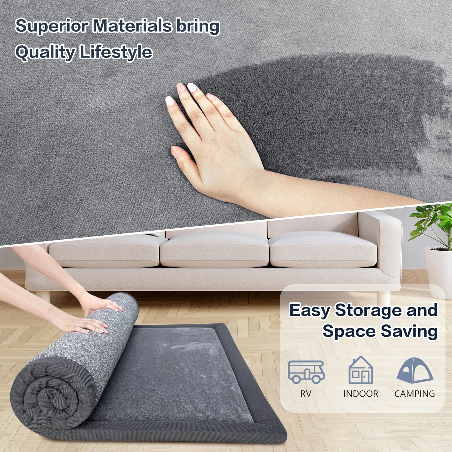 Huloo Sleep Memory Foam Playpen Mat With Non Slip Bottom