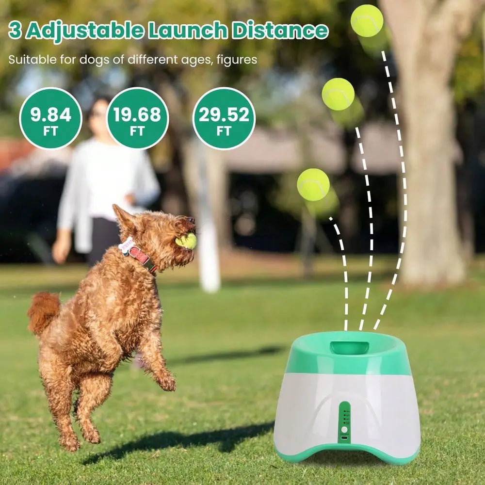 Dog Ball Launcher 6 Tennis Balls 3 Adjustable Distances