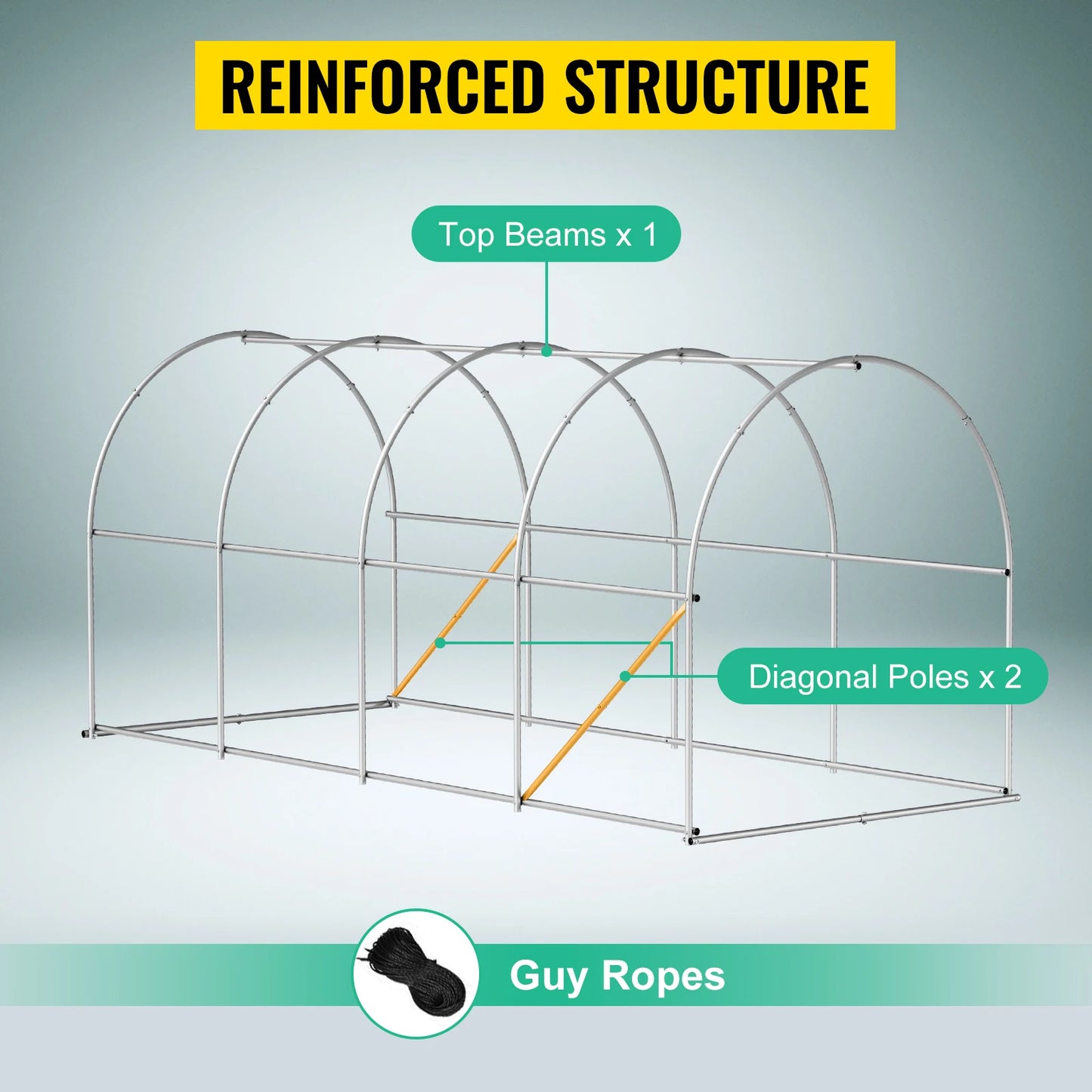 SucceBuy Walk In Tunnel Greenhouse With Galvanized Frame And Waterproof Cover
