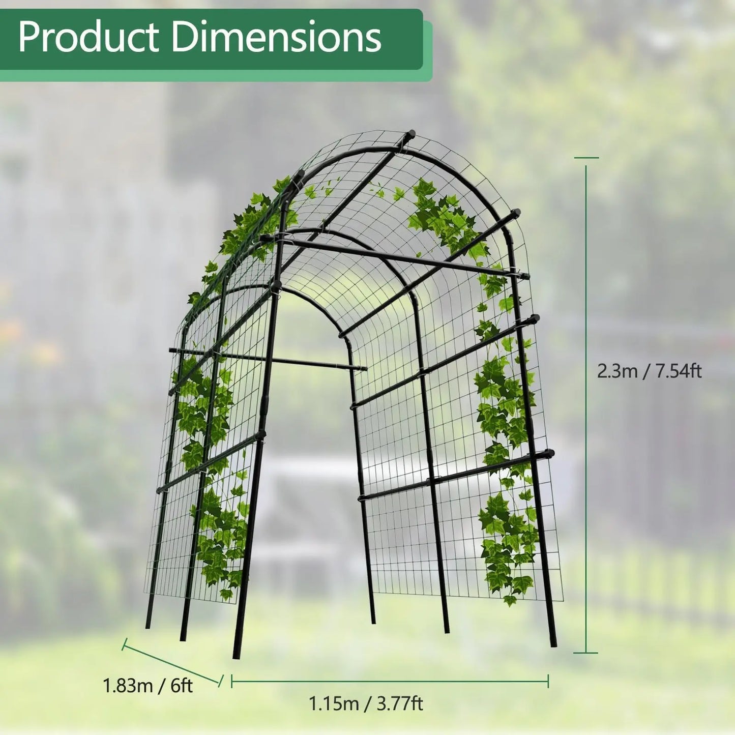 HiMISS Garden Arch Trellis Outdoor Arbor For Climbing Plants Wedding Backdrop